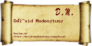 Dávid Modesztusz névjegykártya